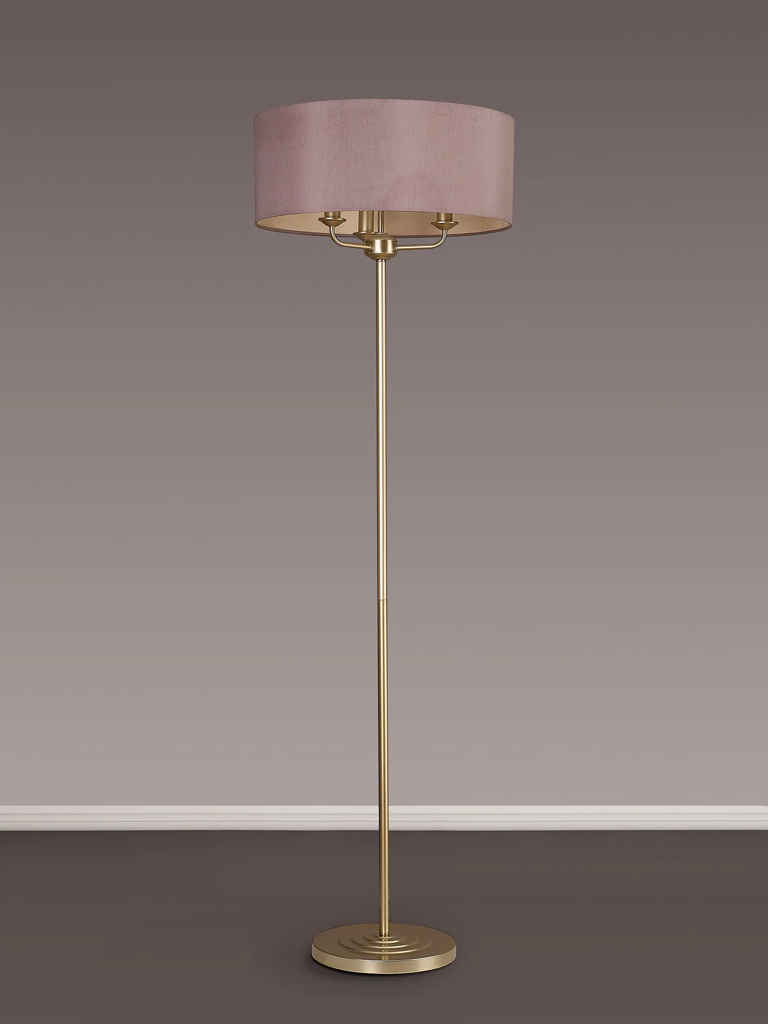 Banyan 45cm 3 Light Floor Lamp Champagne Gold; Taupe DK1004  Deco Banyan CG TA